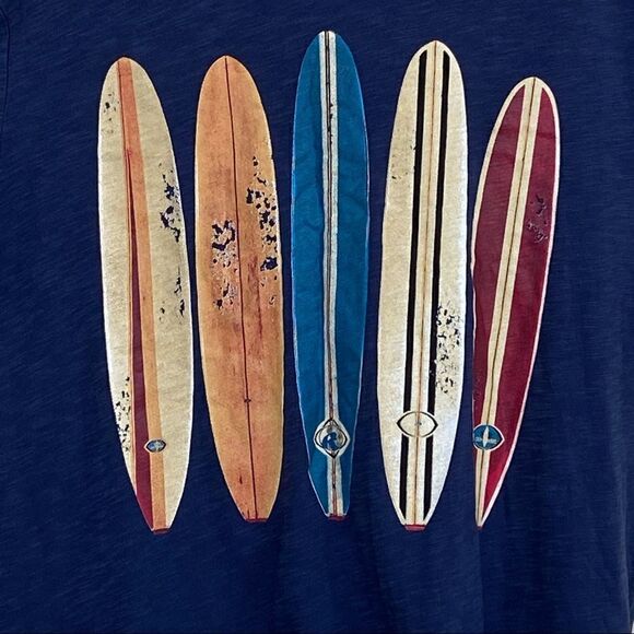 Mens navy large graphic surfboard T shirt - Picture 2 of 6